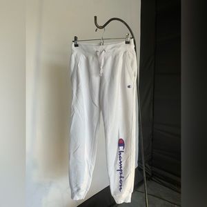 white champion sweatpants
